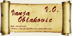 Vanja Oblaković vizit kartica